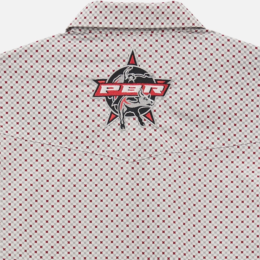 Wrangler PBR xxl Men's Red Patterned Pearl snap closure Shirt